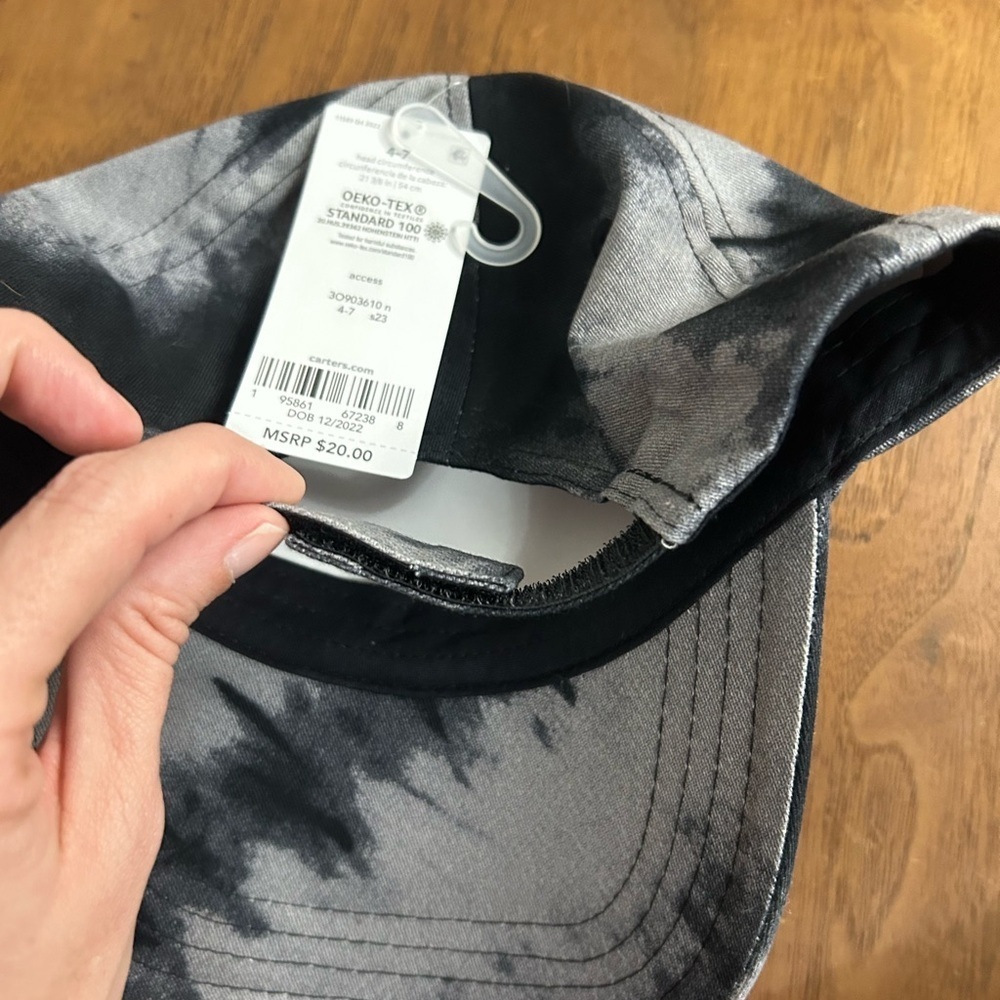 Kids Carters Gray and Black Tie-Dye Cap - Picture 6 of 6
